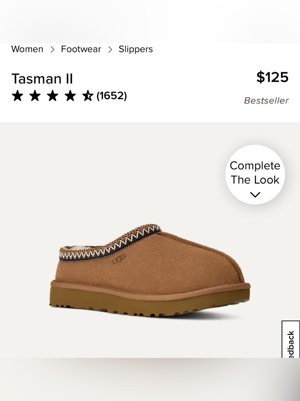UGG Tasman II Chestnut Brown Slip-On Slippers